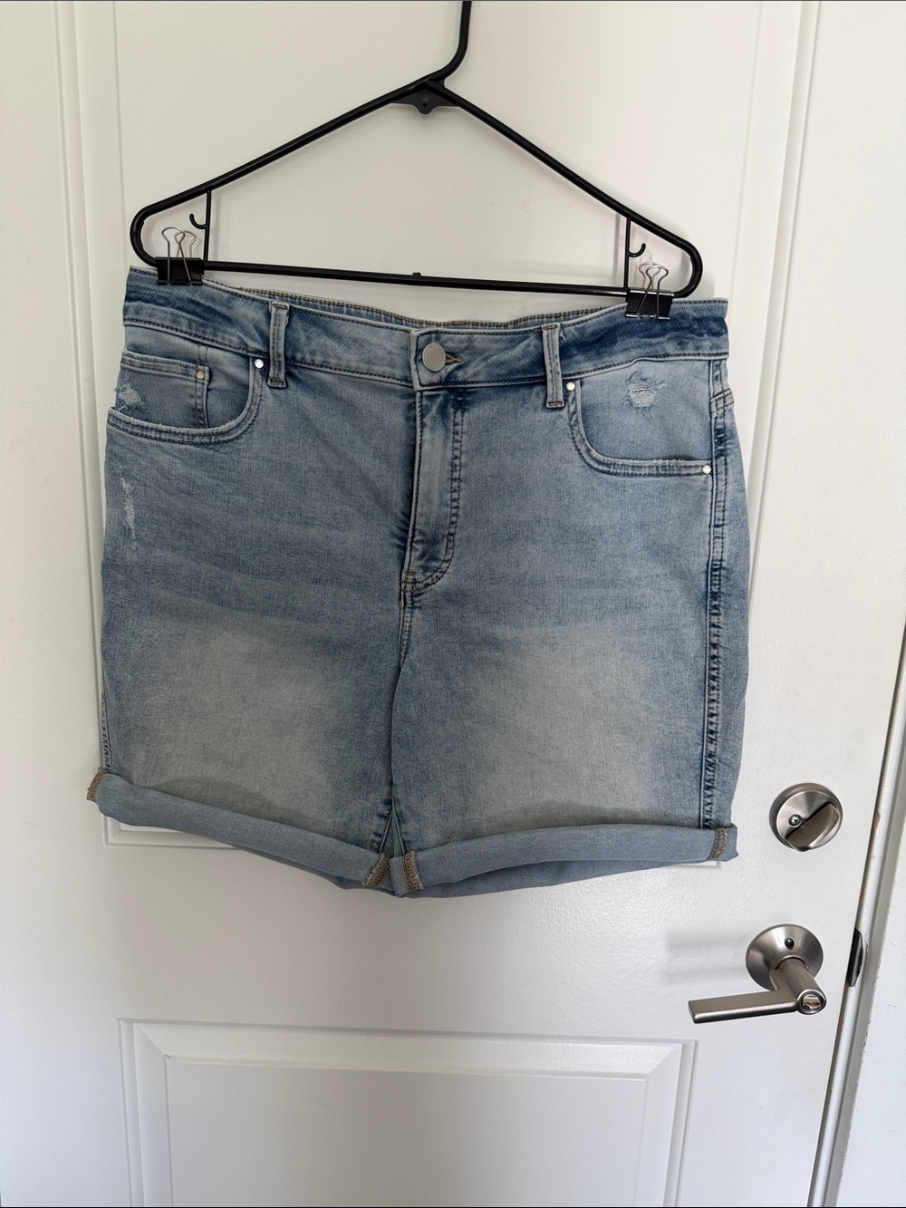 Maurices Everflex Light Blue Denim Bermuda Shorts